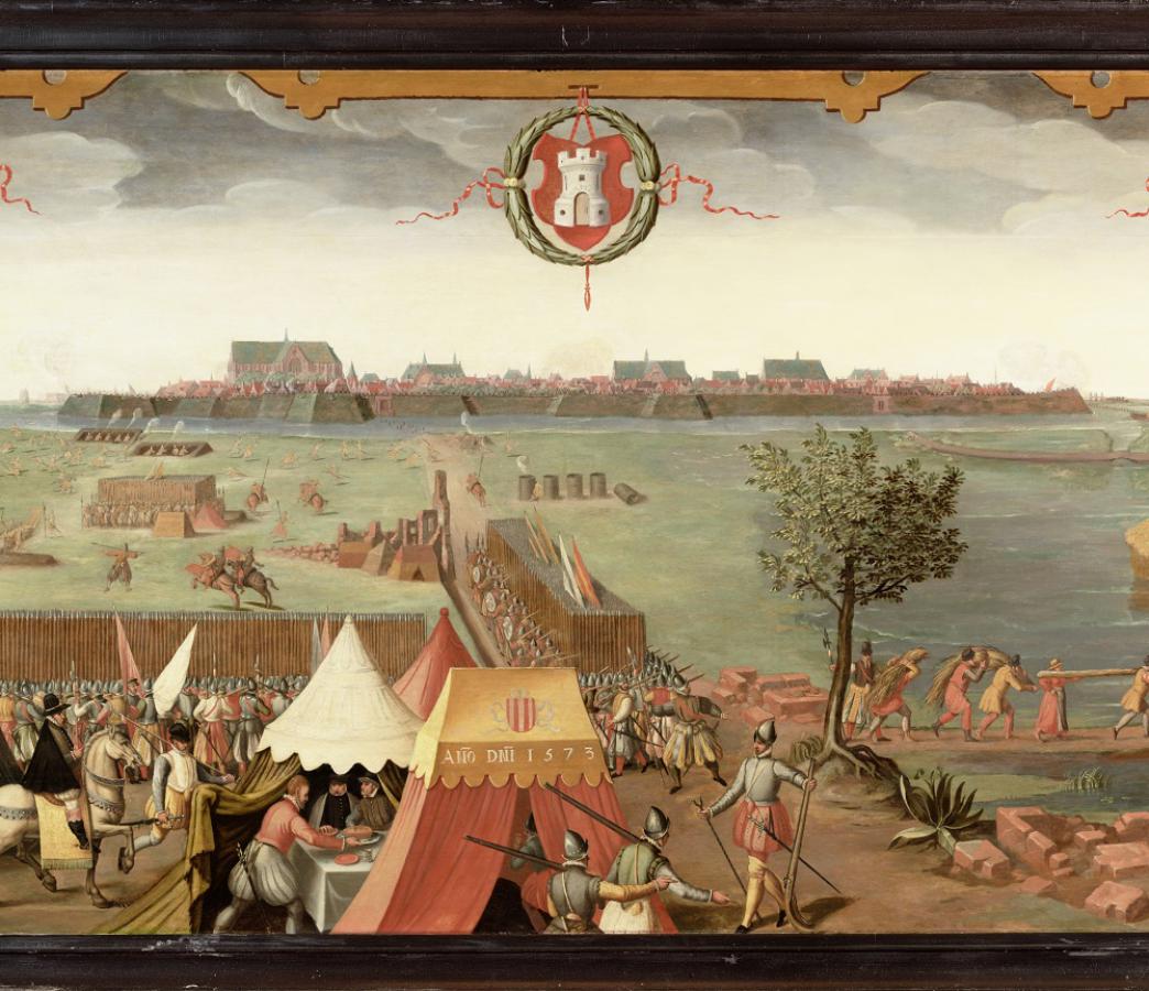 Het beleg van Alkmaar in 1573, gezien vanuit het zuiden, Pieter Adriaensz Cluyt, 1580